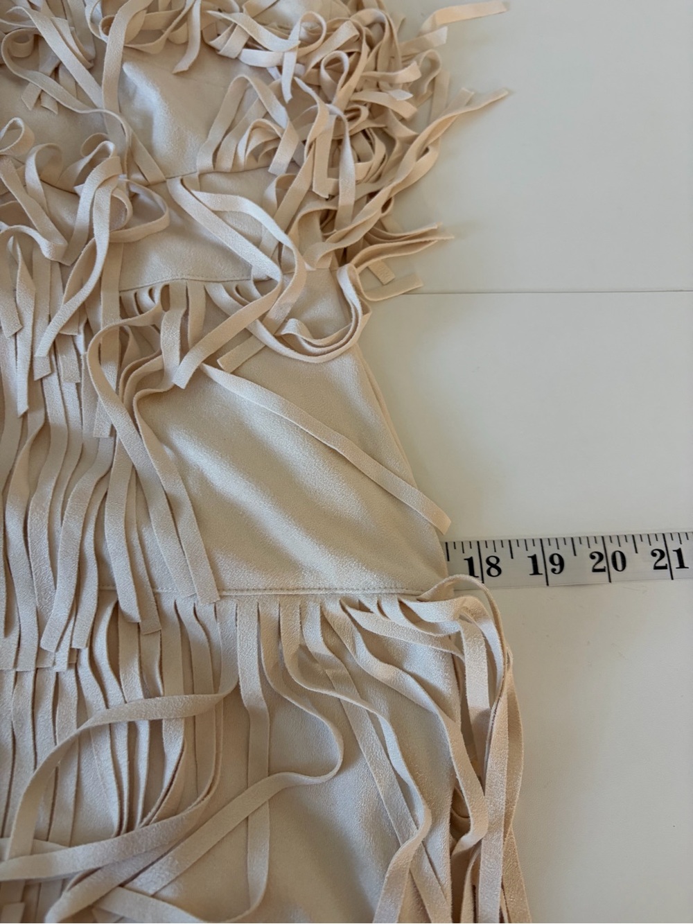 Idyllwind Brixworth Country Cowgirl Faux Suede Fringe Cream Mini Dress Medium - Picture 12 of 14